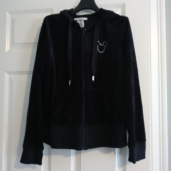 Disney Parks Mickey Mouse Black Velour Hoodie - Picture 5 of 5